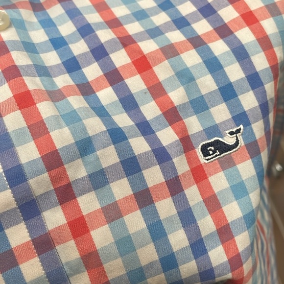 VINEYARD VINES Boys Whale Pastel Plaid Button Down Long Sleeve Youth L 16-18 - Picture 6 of 7